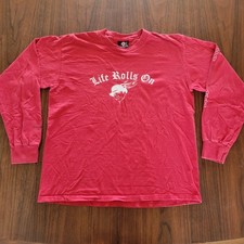 Vintage Hurley Long Sleeve Shirt Life Rolls On Org MADE IN USA Large Billauer