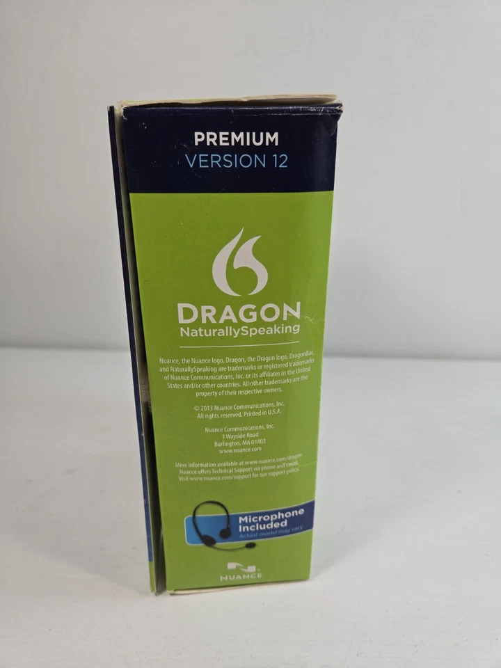 Dragon Naturally Speaking 12 Edición Premium con Auriculares Micrófono CAJA ABIERTA/ NUEVO Foto 2 de 4