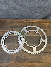Vintage 52T 40T Chainring Set 118 BCD 5-Arm Silver Road 80s Bike Touring Apex