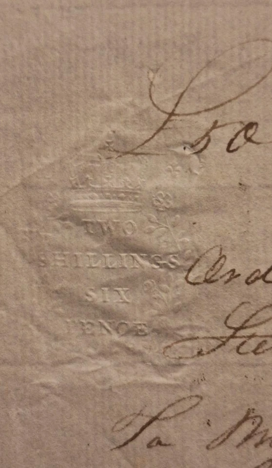 1827 Scotland 50 Lire Pressed Revenue Stamp Note 2 Shillings 6 Pence -c6773scx2 - Image 3 of 3