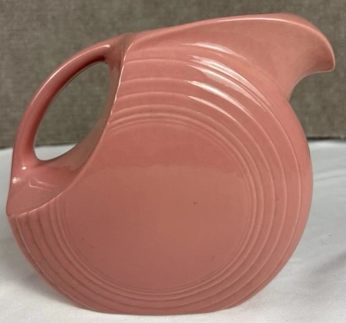 FIESTA Large Disk Pitcher Peony Pink Fiestaware Colorful 67 Oz Made in USA EUC