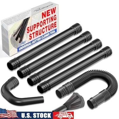 #ad Universal Leaf Blower Gutter Cleaning Kit 11ft Extension Nozzle Easy Install New $63.93