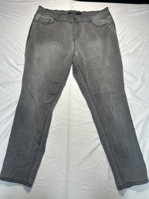 Jordache Jeans Womens 14 Gray Super Skinny Stretch Denim 5 Pocket Casual Zip Fly