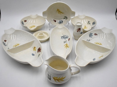 Huge Lot Vintage Franciscan Autumn Leaves  Divided Dish, Bowls, Shaker, Candle+