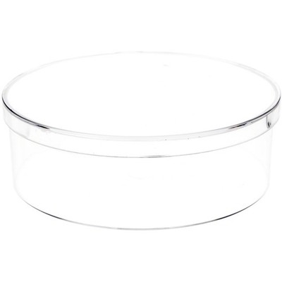 Pioneer Plastics 058C Clear Round Plastic Container, 4.375'' W x 1.4375'' H
