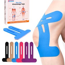 Precut Kinesiology Tape for Knees, 10 Pcs - Knee Support  Stability, Knee Pa...