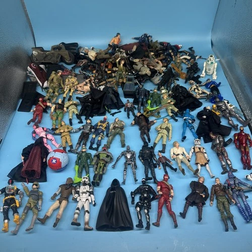 Lot Of 73 Rare 3.75” Figures Star Wars, Gi Joe, R4 M9 Droid, Palpatine, + Extras