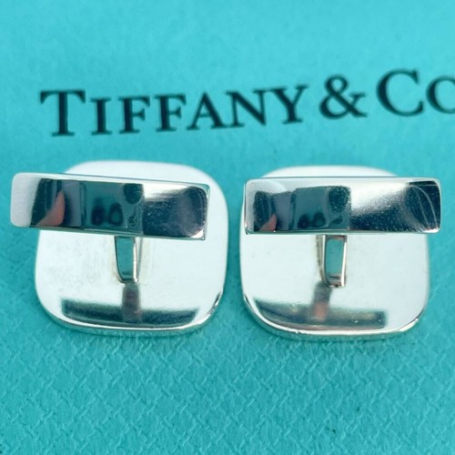 Tiffany & Co Cufflinks Cuff Links 14k Gold Sterling Silver 925 Square - Picture 6 of 8