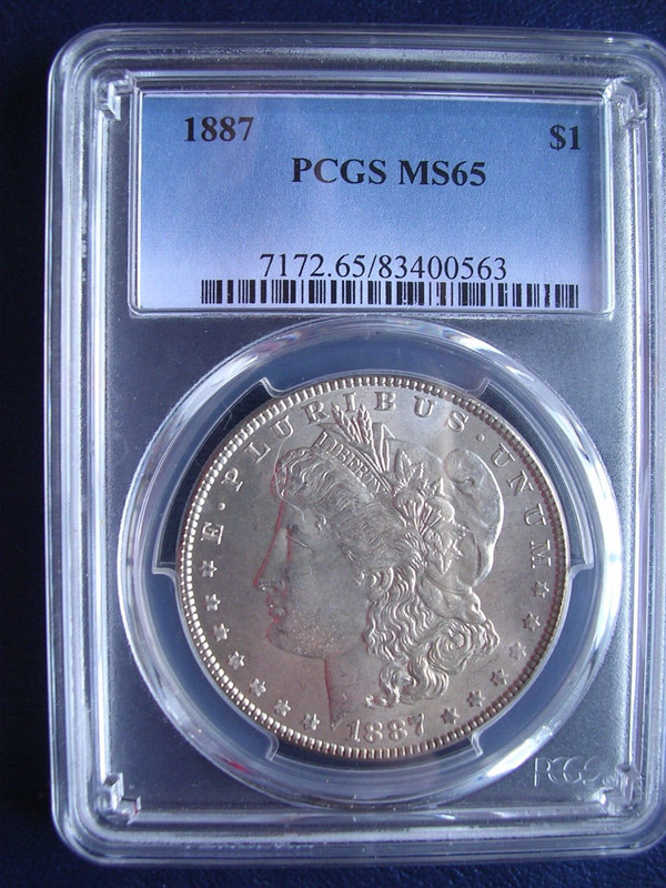 1887 PCGS MS65 MORGAN DOLLAR. A BEAUTY!!!