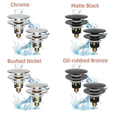 2 Pack Upgraded Bathroom Sink Stopper Universal Pop Up Sink Drain Strainer 2.3"