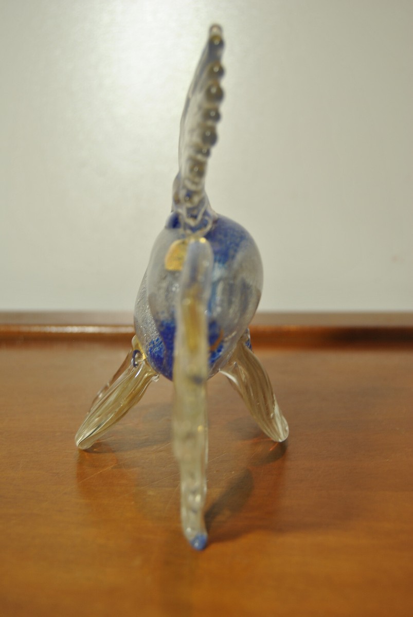 Archimede Seguso - Sculpture De Poisson En Verre D'art De Murano En Alb%c3%a2tre Rose