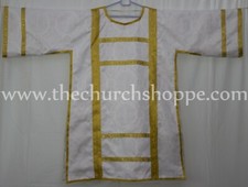 Dalmatico Spagnolo Bianco Con Stola E Maniple Del Diacono, Casula