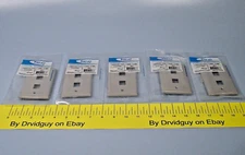 Lot of 5 ICC IC107F02GY Flat Faceplate; 1-Gang; 2-Port; Gray