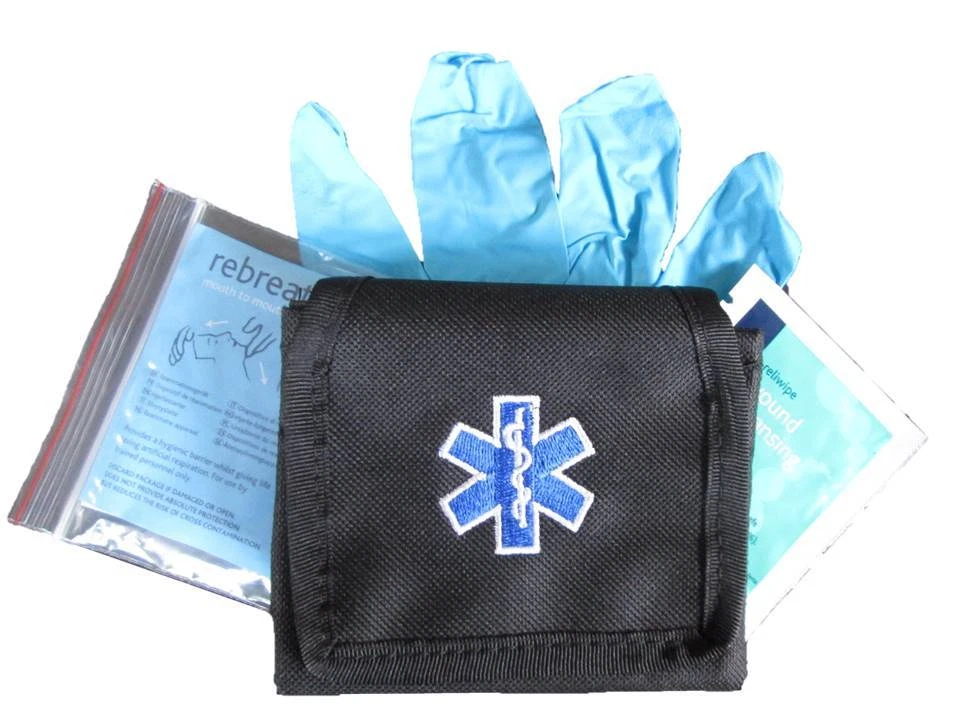POLAMB PRODUCTS LTD Embroidered Star of Life Glove Pouch inc CPR KIT for Ambulance Paramedic St John