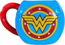 Wonder Woman 14276 Logo Globe Sculpted Ceramic Coffee Mug Tea Cup 20 oz