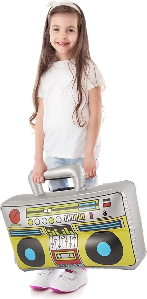 INFLATABLE BOOM BOX Blow Up Speaker Kids Reusable Toy Stereo Stag Hen Party - Image 3 of 4