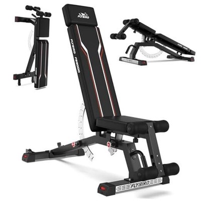  Weight Bench, 1200lbs Capacity Adjustable Workout Bench with Detachable 