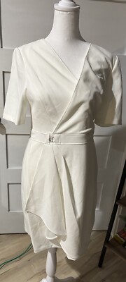 DKNY Cream Knee Length Dress Size 4 Retail $159