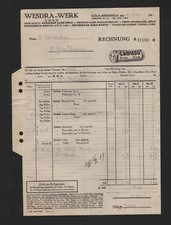 Cologne-Ehrenfeld, invoice 1936, Wesdra-Werk GmbH Caruso drops