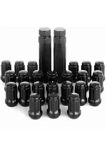 ECCPP 1/2-20 Wheel Lug Nuts 23Pieces+2Keys 1/2-20 Black Thread Acorn Spline...