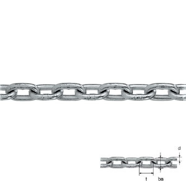 DIN 766 feuerverzinkt Gliederkette 10,90€//m Stahlkette Du 10 mm maßlich ähnl