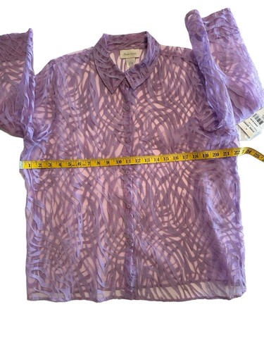 Studio Works Women’s XL Sheer Shirt Jacket Blouse Button Up 3/4 Sleeve NWT NEW - Picture 17 of 21
