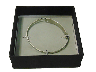 Men's Stainless Steel Bracelet 8'' Cuff Silver Hinge Engravable Linea Uomo
