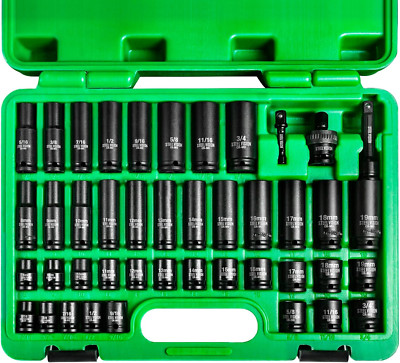 Tools 43-Piece 3/8-Inch Drive SAE & Metric Impact Socket Set (Sizes 5/16''-3/4'',