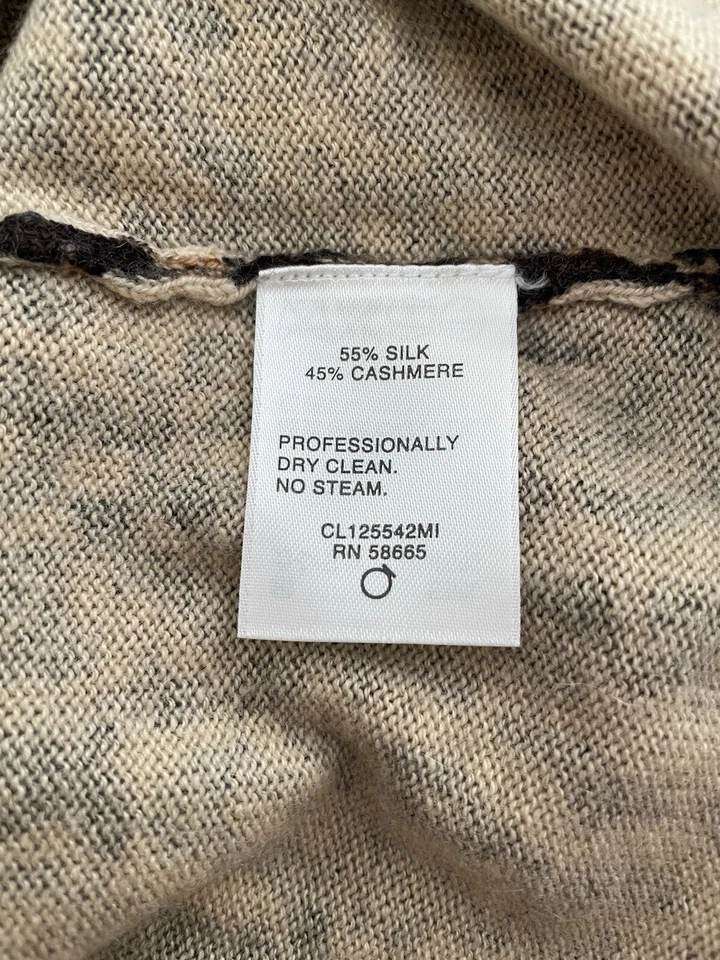 Cárdigan Classiques Entier Estampado Animal Seda Cachemira Talla L Abotonable Foto 4 de 4