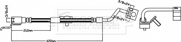 Brake Hose BBH8452 For Jeep WRANGLER 96-07 52008391 - Image 2 of 2
