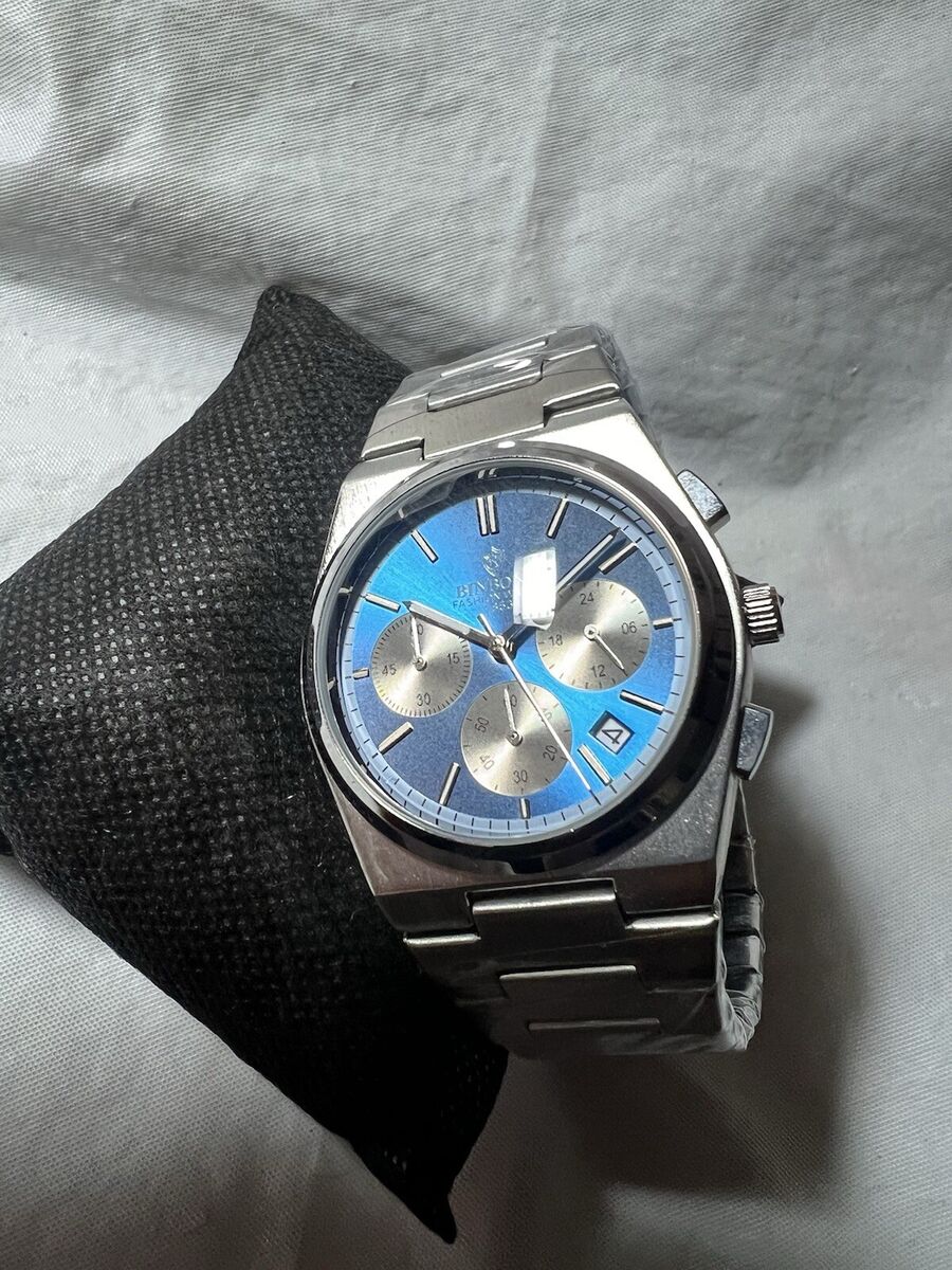 BINBOND Fashion watch 1853, choreograph date, gold and blue BINBOND Fashion watch 1853, choreograph date, gold and blue