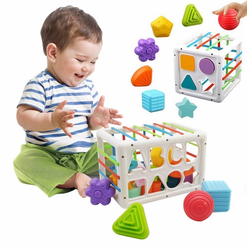 Baby Sensory Bin - Baby Shape Sorter Toys Sensory Shape Learning Toys For Kids