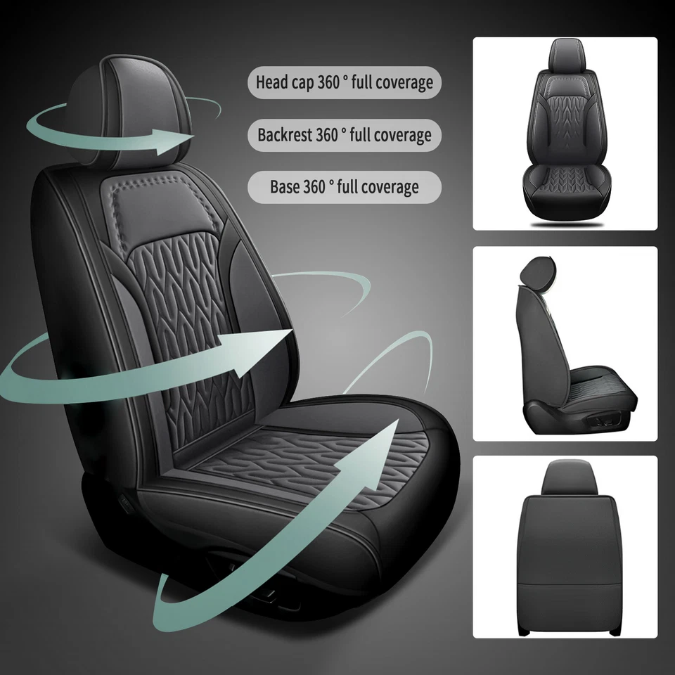 For HYUNDAI Sonata 2004-2014 Car 5-Seat Covers Faux Leather Full Set Cushion Pad Foto 3 de 4