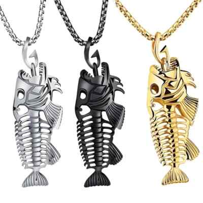 Beautiful Fishbone Pendant Necklace