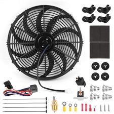16 Inch Universal Slim Fan Push Pull Electric Radiator Cooling 12v Mount Kit