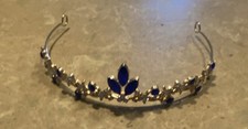Silver Tiara with Blue Stones Decorative Headband