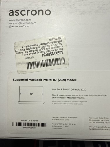 Ascrono® MacBook Docking Station - for 16" Macbook Pro M1 16” (2021) Model - Afbeelding 10 van 11