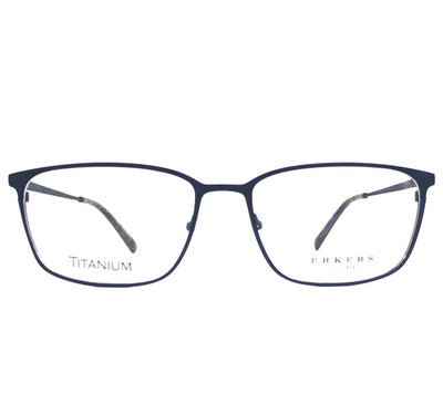 Erkers Eyeglasses Frames NIXA MATTE NAVY Rectangle Full Rim Titanium 59-19-150