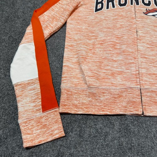 Denver Broncos Sweatshirt Womens Small Orange Hooded Zip Up NFL Apparel - Picture 10 of 11