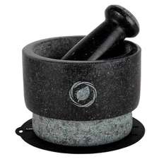Laevo Large Black Granite Mortar & Pestle Set - 2.1 Cup Spice Grinder