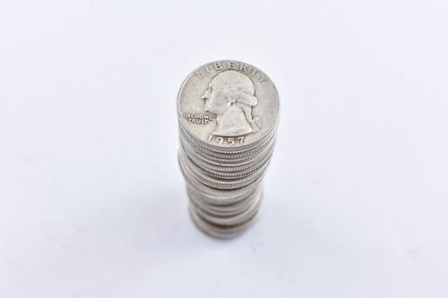 (40) 1950's-1964 Washington Quarter 90% Silver $10 Face ROLL