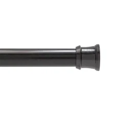 Twist and Fit No Tools 42 In. to 72 In. Steel Adjustable Shower Rod in Black