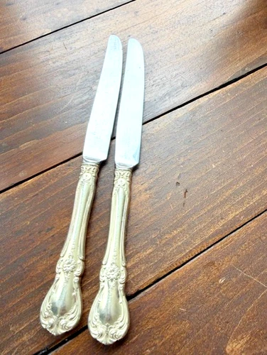 Set of TWO Towle Sterling Silver Old Master Large 9 5/8 Inch True Dinner Knives