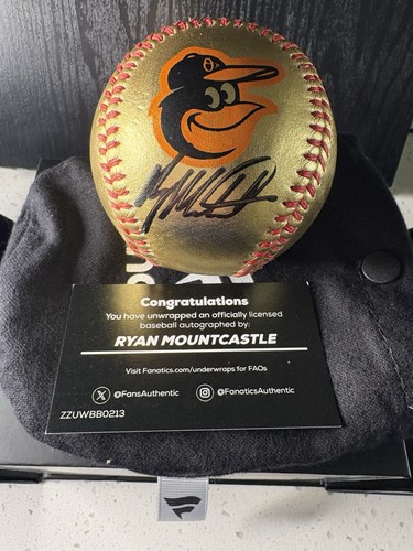 Ryan Mountcastle Signed Autographed GOLD Rawlings Orioles Baseball Fanatics COA