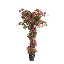5 Feet Artificial Bougainvillea Tree with Flowers in Plastic Pot Faux 5ft 3in
