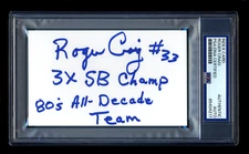 ROGER CRAIG SIGNED MINT INDEX CARD PSA/DNA AUTO SF 49ers SUPERBOWL CHAMPION