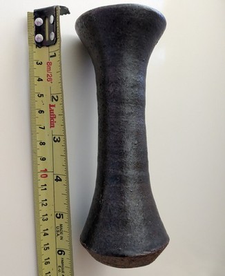 6.25'' Vintage Mid Century Modern Studio Pottery Bud Vase Brown stone glazed