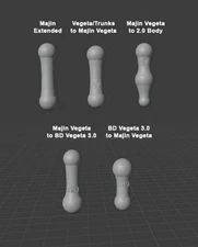 Custom Black Hole Toys Majin Vegeta Conversion Neck Pegs - READ DESCRIPTION!