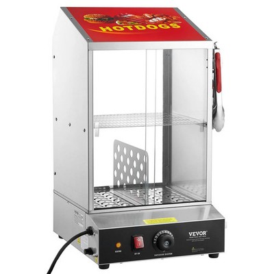 Hot Dog Steamer, 39QT, 2-Tier Hot Dog Hut Steamer, 86?&bdquo;&permil;~185?&bdquo