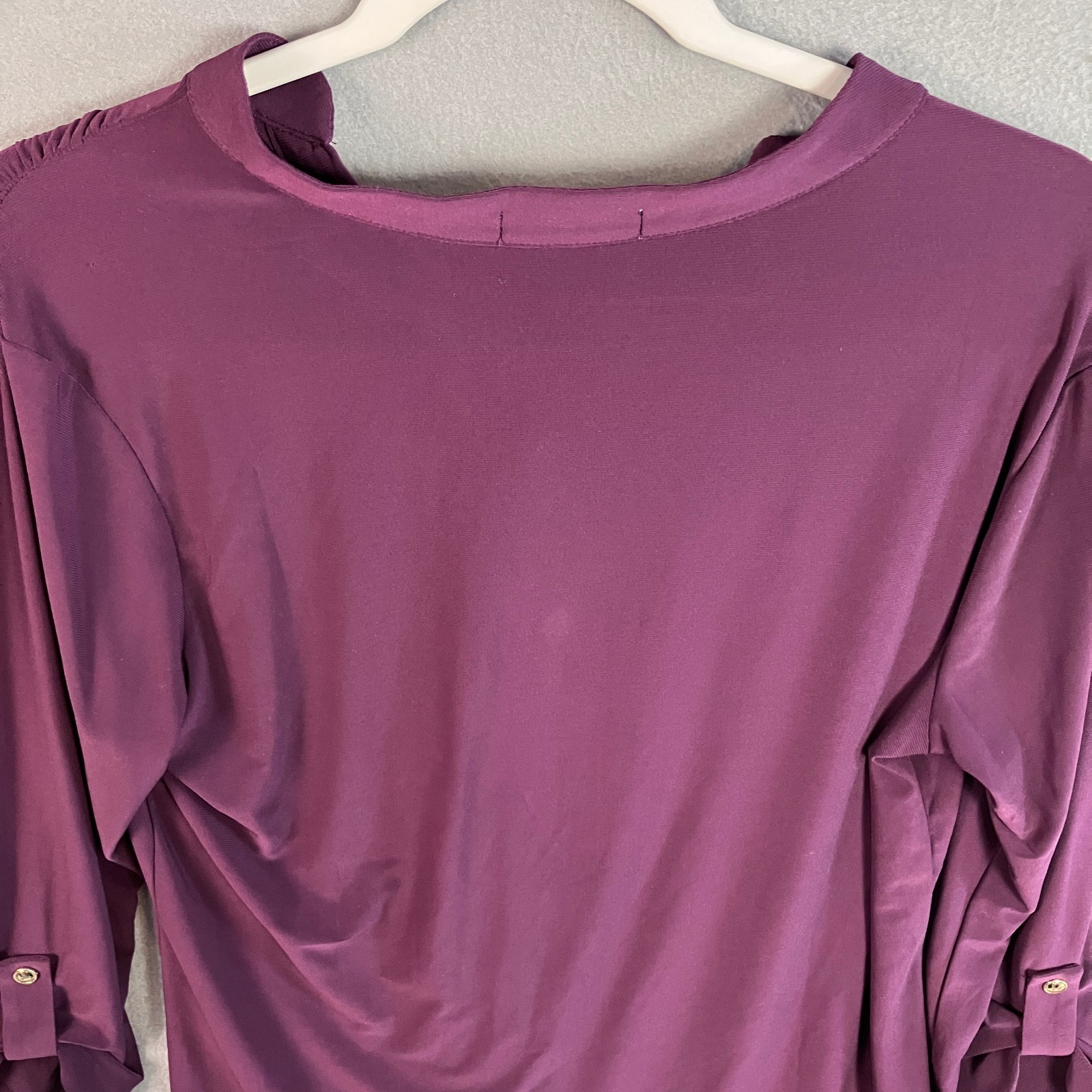 Joie de Vivre Women's Roll-Tab Sleeve Blouse Size M Purple NWT